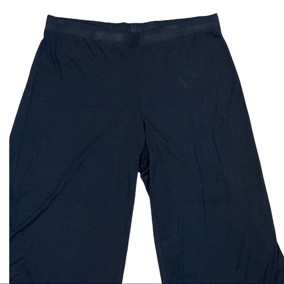 Bobeau Women’s Black Jersey Elastic Waistband Wide Leg Pants Size Large - Picture 2 of 4